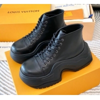 Luxury Louis Vuitton LV Archlight 2.0 Platform High Top Sneakers 6.5cm in Calfskin Leather Black 821052