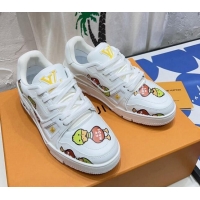 Trendy Design Louis Vuitton LV Trainer Sneakers in Nigo Printed Leather White 902086