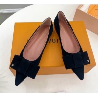 Unique Style Louis Vuitton Blossom Flat Ballerinas in Suede Black 1ACART