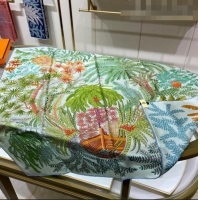 Inexpensive Hermes Le Jardin des Peintres Double Face Silk Square Scarf 90cm H3019 Green 2023