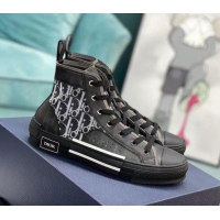 Modern Dior B23 High-top Sneakers in White Dior Oblique Canvas Black 236222