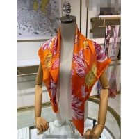 New Style Hermes Tulipomanie Silk Square Scarf 90cm H3020 Orange 2023