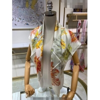 New Design Hermes Tulipomanie Silk Square Scarf 90cm H3020 White 2023