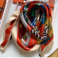 Good Product Hermes 100% Silk Square Scarf 90x90cm H51623 Red 2023