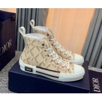 Hot Style Dior B23 High-top Sneakers in Beige Oblique Canvas 236213