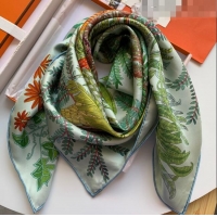 Good Taste Hermes Le Jardin Des Peintres 100% Silk Square Scarf 90x90cm H51606 Green 2023