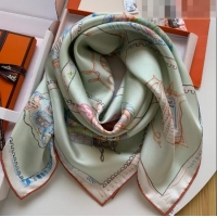 Well Crafted Hermes 100% Silk Square Scarf 90x90cm H51805 Green 2023