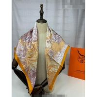 Buy Fashionable Hermes Silk Sqaure Scarf 90x90cm 061303 Orange 2023