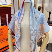 Grade Quality Hermes Silk Sqaure Scarf 90x90cm 061306 Blue 2023