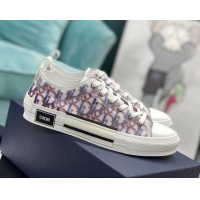 Best Grade Dior B23 Low-top Sneakers in Multicolor Oblique Canvas Red/Blue 236208