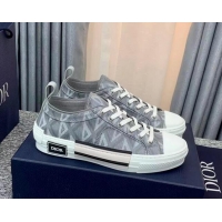 Classic Hot Dior B23 Low-top Sneakers in Dior Gray CD Diamond Canvas 236206