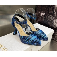 Best Price ior Pumps 8cm in Printed Leather Blue 605027