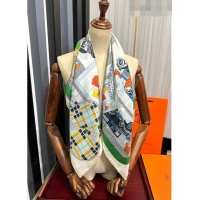 Famous Brand Hermes Confort en Automobile Silk Sqaure Scarf 90x90cm H28020 Green 2023