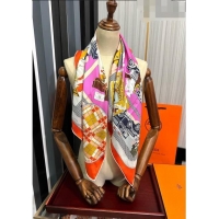 Best Quality Hermes Confort en Automobile Silk Sqaure Scarf 90x90cm H28020 Orange 2023