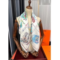 New Style Hermes Chevaloscope Silk Sqaure Scarf 90x90cm H28021 Blue 2023