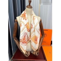 Top Quality Hermes Chevaloscope Silk Sqaure Scarf 90x90cm H28021 Orange 2023