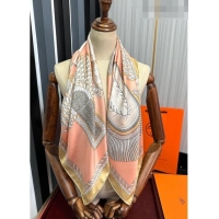 Good Quality Hermes Epaulettes de Gala Double Face Silk Square Scarf 90x90cm H28024 Pink 2023