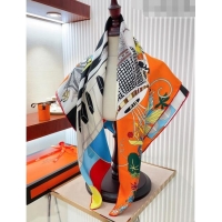 Good Product Hermes silk Square Scarf 90x90cm H71905 Orange 2023