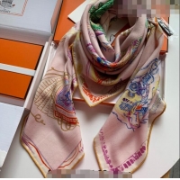 Fashion Discount Hermes Chevaloscope Shawl Scarf 140cm H3005 Light Pink 2023