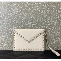 Top Quality VALENTINO GARAVANI ROCKSTUD Clutch 0P87 white