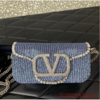 Buy Inexpensive VALENTINO MINI LOCO imitation crystal shoulder bag WB0K53SL sky blue