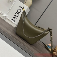 Famous Brand Loewe Original Leather Shoulder Handbag C923 Khaki