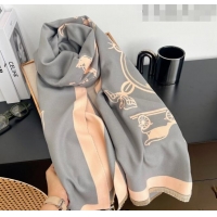 Cheap Design Hermes Long Scarf 65x180cm H08232 Grey 2023