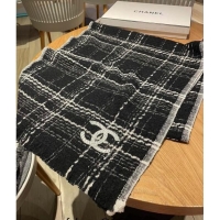 Good Product Chanel Wool Long Scarf 50x200cm 0905 Black 2023