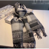 Unique Style Dior Cashmere Check Scarf Dr09051 Grey 2023