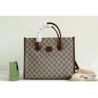 Famous Brand Gucci Small tote with Interlocking G 659983 Brown