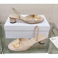 Sumptuous Dior C'est Dior Slingback Pumps 3.5cm in Patent Calfskin Nude 620034