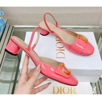 Luxury Dior C'est Dior Slingback Pumps 3.5cm in Patent Calfskin Pink 620035