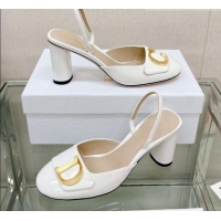 Fashion Dior C'est Dior Slingback Pumps 8cm in Patent Calfskin White 620037