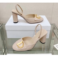 Stylish Dior C'est Dior Slingback Pumps 8cm in Patent Calfskin Nude 620038