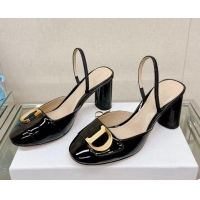 Stylish Dior C'est Dior Slingback Pumps 8cm in Patent Calfskin Black 620040