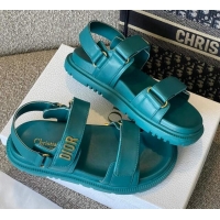 Lower Price Dior DiorAct Calfskin Flat Strap Sandals Blue 362019