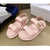 Purchase Dior DiorAct Calfskin Flat Strap Sandals Pink 362010