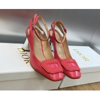 Luxury Dior Day Pumps in Patent Leather with Silver Heel 8.5cm Pink 711009