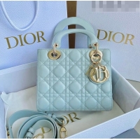 Discount Dior Small Lady Dior My ABCDior BAG Bag in Placid Blue Cannage Lambskin CD8053 2023