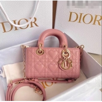 Inexpensive Dior Lady D-Joy Micro Bag in Cannage Lambskin with Heart Motif Antique CD8058 Pink 2023