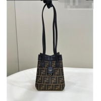 Discount Fendi Origami Mini Bag in Brown FF jacquard fabric that can be transformed F8059 2023