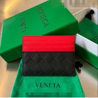 Buy Discount Bottega Veneta Intrecciato Leather Credit Card Case 749449 Black/Cinnabar Red 2023