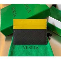 Top Quality Bottega Veneta Intrecciato Leather Credit Card Case 749449 Space Grey/Pollen Yellow 2023