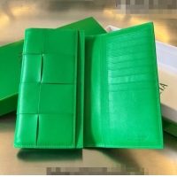 Unique Grade Bottega Veneta Intrecciato Leather Long Wallet 679845 Parakeet Green 2023