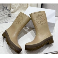 Good Quality Dior Diorunion Rain Boots in Rubber with Dior Union Motif Beige 711021