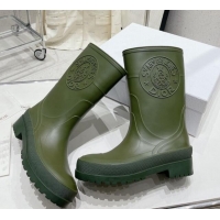 Good Looking Dior Diorunion Rain Boots in Rubber with Dior Union Motif Green 711022