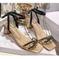 Best Product Dior Sunset Heeled Sandals 4.5cm in Lambskin and Crystals Gold 0718080