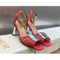 Discount Dior La Parisienne Heeled Sandals 8.5cm in Patent Leather Pink 718085