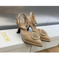 Unique Discount Dior Rose Pumps 8cm in Patent Leather Nude 724079