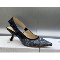 Trendy Design Dior J'Adior Slingback Pumps 6.5cm in Blue Multicolor Embroidered Denim with Toile de Jouy Sauvage Motif 9